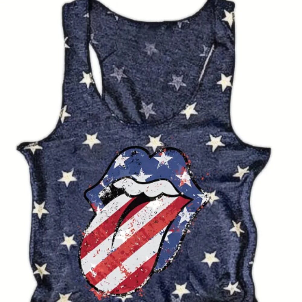 Star Lips print tank top